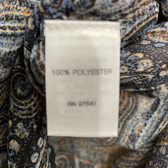 J.Jill Long Blue/Black Button Down Blouse Size Medium - Picture 4 of 8